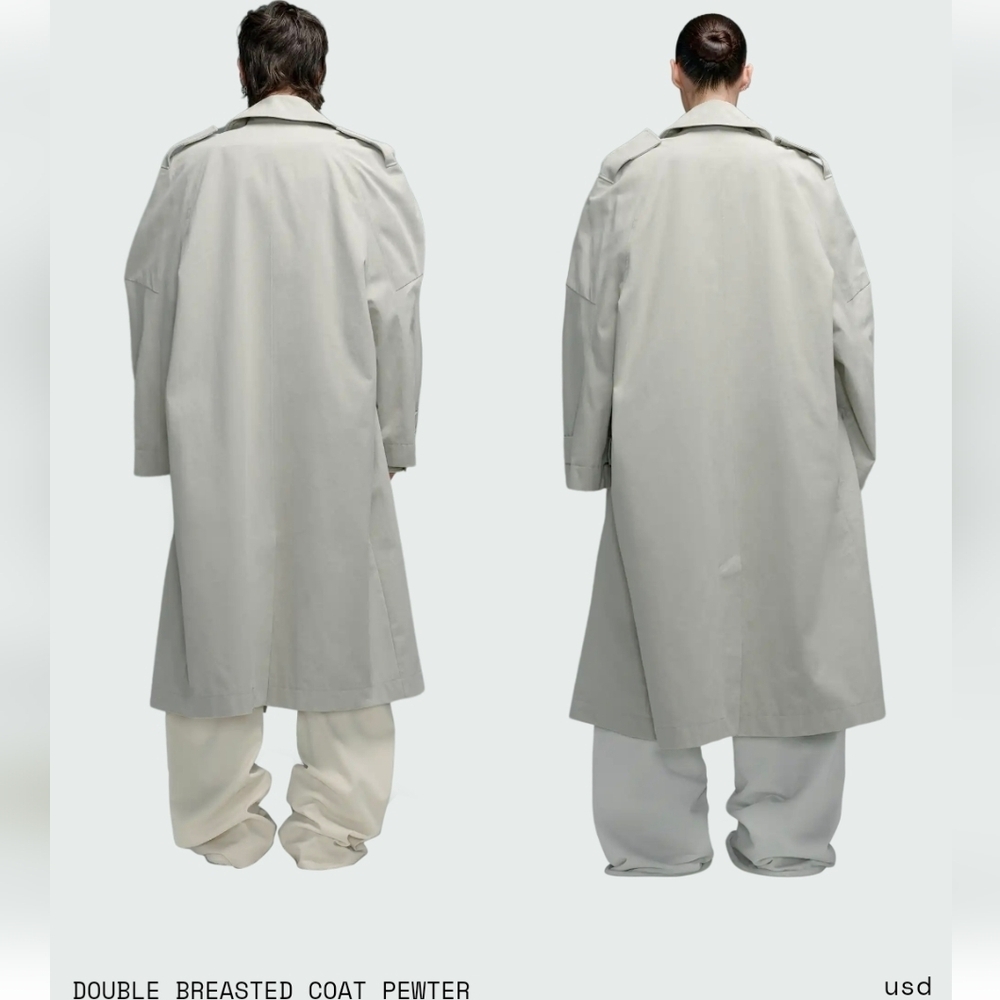 ENTIRE STUDIOS DOUBLE BREASTED COAT PEWTER UNISEX - Picture 7 of 16